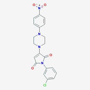 molecular formula C20H17ClN4O4 B387314 1-(3-chlorophenyl)-3-(4-{4-nitrophenyl}-1-piperazinyl)-1H-pyrrole-2,5-dione 