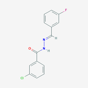 molecular formula C14H10ClFN2O B3873141 3-chloro-N'-(3-fluorobenzylidene)benzohydrazide 