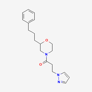 2-(3-phenylpropyl)-4-[3-(1H-pyrazol-1-yl)propanoyl]morpholine