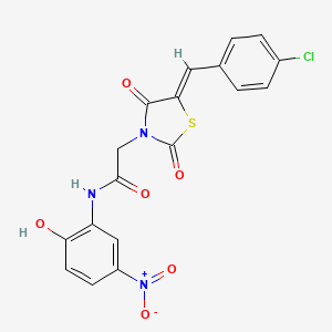 molecular formula C18H12ClN3O6S B3873159 2-[5-(4-chlorobenzylidene)-2,4-dioxo-1,3-thiazolidin-3-yl]-N-(2-hydroxy-5-nitrophenyl)acetamide 