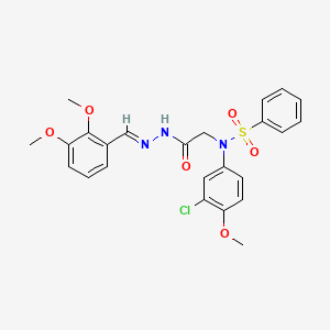 N-(3-CHLORO-4-METHOXYPHENYL)-N-({N'-[(E)-(2,3-DIMETHOXYPHENYL)METHYLIDENE]HYDRAZINECARBONYL}METHYL)BENZENESULFONAMIDE