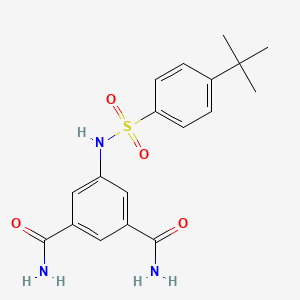 molecular formula C18H21N3O4S B3873224 5-{[(4-tert-butylphenyl)sulfonyl]amino}isophthalamide 