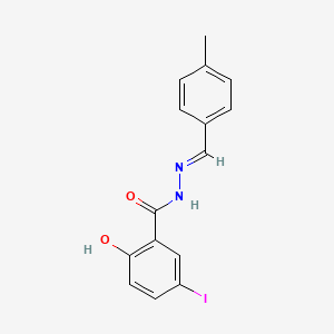 molecular formula C15H13IN2O2 B3873300 2-hydroxy-5-iodo-N'-(4-methylbenzylidene)benzohydrazide 