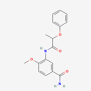 molecular formula C17H18N2O4 B3873310 4-methoxy-3-[(2-phenoxypropanoyl)amino]benzamide 