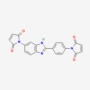 molecular formula C21H12N4O4 B3873318 1-{4-[6-(2,5-dioxo-2,5-dihydro-1H-pyrrol-1-yl)-1H-benzimidazol-2-yl]phenyl}-1H-pyrrole-2,5-dione 