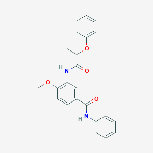 molecular formula C23H22N2O4 B3873329 4-methoxy-3-[(2-phenoxypropanoyl)amino]-N-phenylbenzamide 