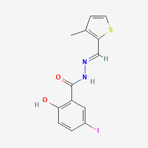 molecular formula C13H11IN2O2S B3873333 2-hydroxy-5-iodo-N'-[(3-methyl-2-thienyl)methylene]benzohydrazide 