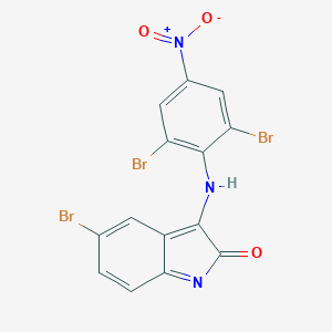 molecular formula C14H6Br3N3O3 B387335 5-bromo-3-(2,6-dibromo-4-nitroanilino)indol-2-one 