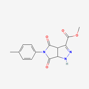 molecular formula C14H13N3O4 B3873354 methyl 5-(4-methylphenyl)-4,6-dioxo-1,3a,4,5,6,6a-hexahydropyrrolo[3,4-c]pyrazole-3-carboxylate 