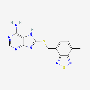 molecular formula C13H11N7S2 B3873355 8-{[(7-methyl-2,1,3-benzothiadiazol-4-yl)methyl]thio}-9H-purin-6-amine 