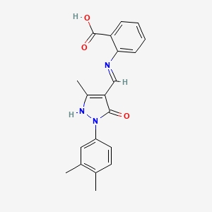 2-({[1-(3,4-dimethylphenyl)-3-methyl-5-oxo-1,5-dihydro-4H-pyrazol-4-ylidene]methyl}amino)benzoic acid