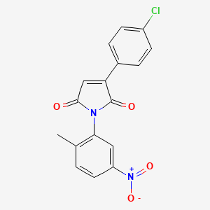 molecular formula C17H11ClN2O4 B3873364 3-(4-chlorophenyl)-1-(2-methyl-5-nitrophenyl)-1H-pyrrole-2,5-dione 
