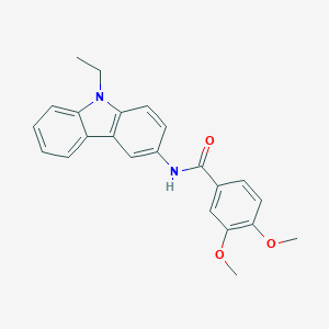molecular formula C23H22N2O3 B387337 N-(9-ethyl-9H-carbazol-3-yl)-3,4-dimethoxybenzamide 