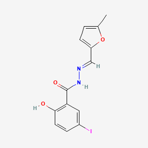 molecular formula C13H11IN2O3 B3873374 2-hydroxy-5-iodo-N'-[(5-methyl-2-furyl)methylene]benzohydrazide 