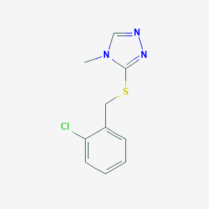molecular formula C10H10ClN3S B387340 3-[(2-chlorobenzyl)thio]-4-methyl-4H-1,2,4-triazole CAS No. 331982-70-8