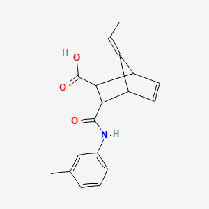 molecular formula C19H21NO3 B3873414 7-(1-methylethylidene)-3-{[(3-methylphenyl)amino]carbonyl}bicyclo[2.2.1]hept-5-ene-2-carboxylic acid 