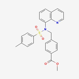 molecular formula C25H22N2O4S B3873432 methyl 4-{[[(4-methylphenyl)sulfonyl](8-quinolinyl)amino]methyl}benzoate 