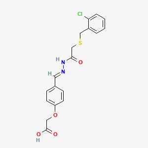 molecular formula C18H17ClN2O4S B3873453 [4-(2-{[(2-chlorobenzyl)thio]acetyl}carbonohydrazonoyl)phenoxy]acetic acid 