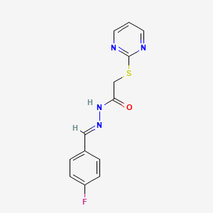 molecular formula C13H11FN4OS B3873462 N'-(4-fluorobenzylidene)-2-(2-pyrimidinylthio)acetohydrazide 