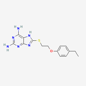 molecular formula C15H18N6OS B3873472 8-{[2-(4-ethylphenoxy)ethyl]thio}-9H-purine-2,6-diamine 