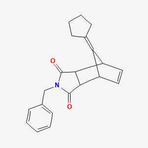 molecular formula C21H21NO2 B3873480 4-benzyl-10-cyclopentylidene-4-azatricyclo[5.2.1.0~2,6~]dec-8-ene-3,5-dione 