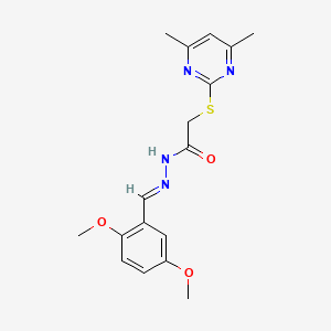 molecular formula C17H20N4O3S B3873483 N'-(2,5-dimethoxybenzylidene)-2-[(4,6-dimethyl-2-pyrimidinyl)thio]acetohydrazide 