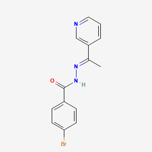 molecular formula C14H12BrN3O B3873509 4-bromo-N'-[1-(3-pyridinyl)ethylidene]benzohydrazide 