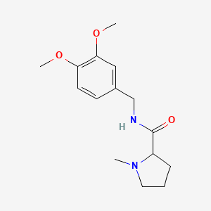 molecular formula C15H22N2O3 B3873513 N-(3,4-dimethoxybenzyl)-1-methylprolinamide 