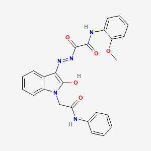 molecular formula C25H21N5O5 B3873516 2-{2-[1-(2-anilino-2-oxoethyl)-2-oxo-1,2-dihydro-3H-indol-3-ylidene]hydrazino}-N-(2-methoxyphenyl)-2-oxoacetamide 