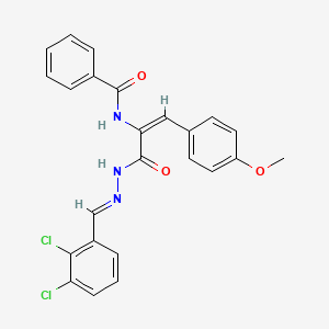 molecular formula C24H19Cl2N3O3 B3873519 N-[1-{[2-(2,3-dichlorobenzylidene)hydrazino]carbonyl}-2-(4-methoxyphenyl)vinyl]benzamide 