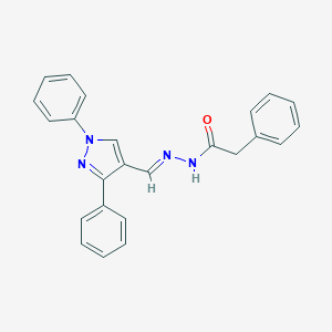 molecular formula C24H20N4O B387353 N'-[(1,3-diphenyl-1H-pyrazol-4-yl)methylene]-2-phenylacetohydrazide 