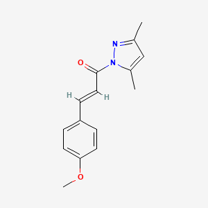 molecular formula C15H16N2O2 B3873539 1-[3-(4-methoxyphenyl)acryloyl]-3,5-dimethyl-1H-pyrazole 