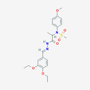 molecular formula C22H29N3O6S B3873557 N-{2-[2-(3,4-diethoxybenzylidene)hydrazino]-1-methyl-2-oxoethyl}-N-(4-methoxyphenyl)methanesulfonamide 