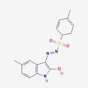molecular formula C16H17N3O3S B3873566 4-methyl-N'-(5-methyl-2-oxo-1,2-dihydro-3H-indol-3-ylidene)-2,4-cyclohexadiene-1-sulfonohydrazide 
