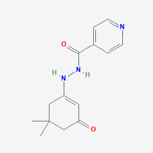 molecular formula C14H17N3O2 B387357 N'-(5,5-dimethyl-3-oxo-1-cyclohexen-1-yl)isonicotinohydrazide CAS No. 70093-01-5