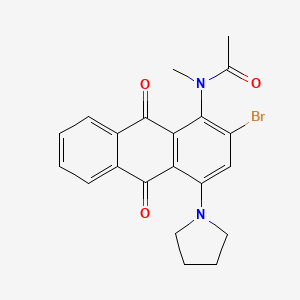 molecular formula C21H19BrN2O3 B3873572 N-[2-bromo-9,10-dioxo-4-(1-pyrrolidinyl)-9,10-dihydro-1-anthracenyl]-N-methylacetamide 
