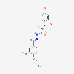 molecular formula C22H27N3O6S B3873578 N-(2-{2-[4-(allyloxy)-3-methoxybenzylidene]hydrazino}-1-methyl-2-oxoethyl)-N-(4-methoxyphenyl)methanesulfonamide 