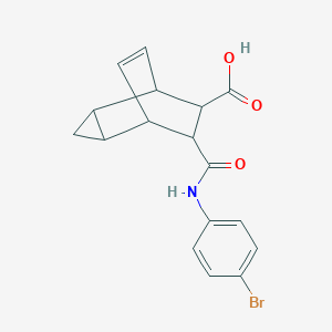 molecular formula C17H16BrNO3 B387358 7-[(4-Bromoanilino)carbonyl]tricyclo[3.2.2.0~2,4~]non-8-ene-6-carboxylic acid 