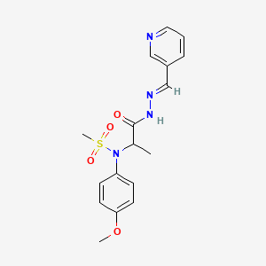 molecular formula C17H20N4O4S B3873580 N-(4-methoxyphenyl)-N-{1-methyl-2-oxo-2-[2-(3-pyridinylmethylene)hydrazino]ethyl}methanesulfonamide 