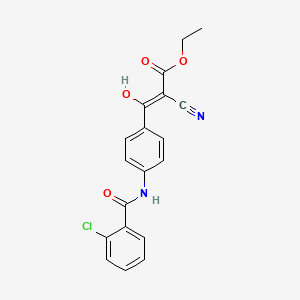 molecular formula C19H15ClN2O4 B3873592 ethyl 3-{4-[(2-chlorobenzoyl)amino]phenyl}-2-cyano-3-hydroxyacrylate 