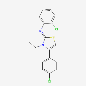 (2-chlorophenyl)[4-(4-chlorophenyl)-3-ethyl-1,3-thiazol-2(3H)-ylidene]amine