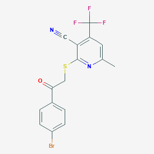 2-{[2-(4-Bromophenyl)-2-oxoethyl]sulfanyl}-6-methyl-4-(trifluoromethyl)nicotinonitrile
