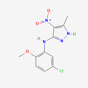 molecular formula C11H11ClN4O3 B3873608 N-(5-chloro-2-methoxyphenyl)-3-methyl-4-nitro-1H-pyrazol-5-amine 