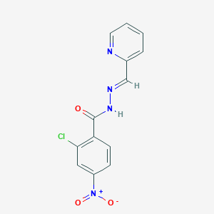 molecular formula C13H9ClN4O3 B3873613 2-chloro-4-nitro-N'-(2-pyridinylmethylene)benzohydrazide 