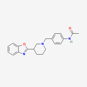 molecular formula C21H23N3O2 B3873621 N-(4-{[3-(1,3-benzoxazol-2-yl)piperidin-1-yl]methyl}phenyl)acetamide 