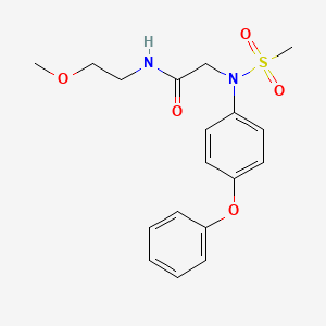 molecular formula C18H22N2O5S B3873656 N~1~-(2-methoxyethyl)-N~2~-(methylsulfonyl)-N~2~-(4-phenoxyphenyl)glycinamide CAS No. 5035-21-2