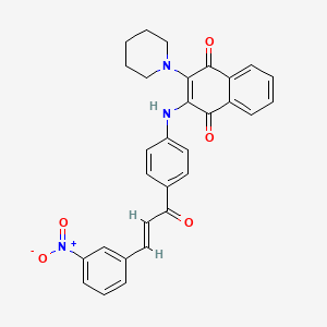 2-({4-[3-(3-nitrophenyl)acryloyl]phenyl}amino)-3-(1-piperidinyl)naphthoquinone