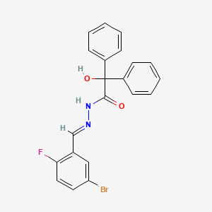 molecular formula C21H16BrFN2O2 B3873688 N'-(5-bromo-2-fluorobenzylidene)-2-hydroxy-2,2-diphenylacetohydrazide 