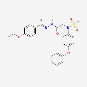 molecular formula C24H25N3O5S B3873703 N-{2-[2-(4-ethoxybenzylidene)hydrazino]-2-oxoethyl}-N-(4-phenoxyphenyl)methanesulfonamide 