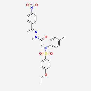 molecular formula C25H26N4O6S B3873715 4-ethoxy-N-(4-methylphenyl)-N-(2-{2-[1-(4-nitrophenyl)ethylidene]hydrazino}-2-oxoethyl)benzenesulfonamide 